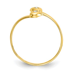 10K Real Solid Yellow Gold CZ Heart Shaped Toe Summer Ring - JewelryAffairs