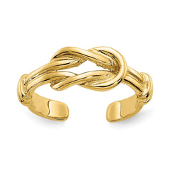 10K Real Yellow Solid Gold Double Knot Toe Summer Ring - JewelryAffairs