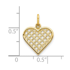 10k Yellow Gold Cross Design Heart Pendant, 20mm x 12mm - JewelryAffairs