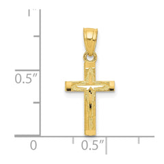 10k Yellow Gold Diamond Cut Cross Pendant, 20mm x 11mm - JewelryAffairs
