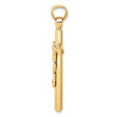 10k Yellow Gold Jesus Crucifix Cross Pendant, 32x19mm - JewelryAffairs