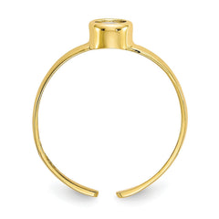 10K Yellow Real Solid Gold CZ Stone Toe Ring - JewelryAffairs