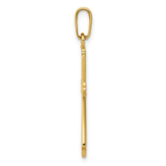 14k Real Solid Yellow Gold Passion Cross Unisex Pendant, 44x21mm