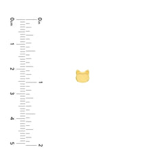 14k Gold Cat Stud Figure Earrings, 10mm - JewelryAffairs