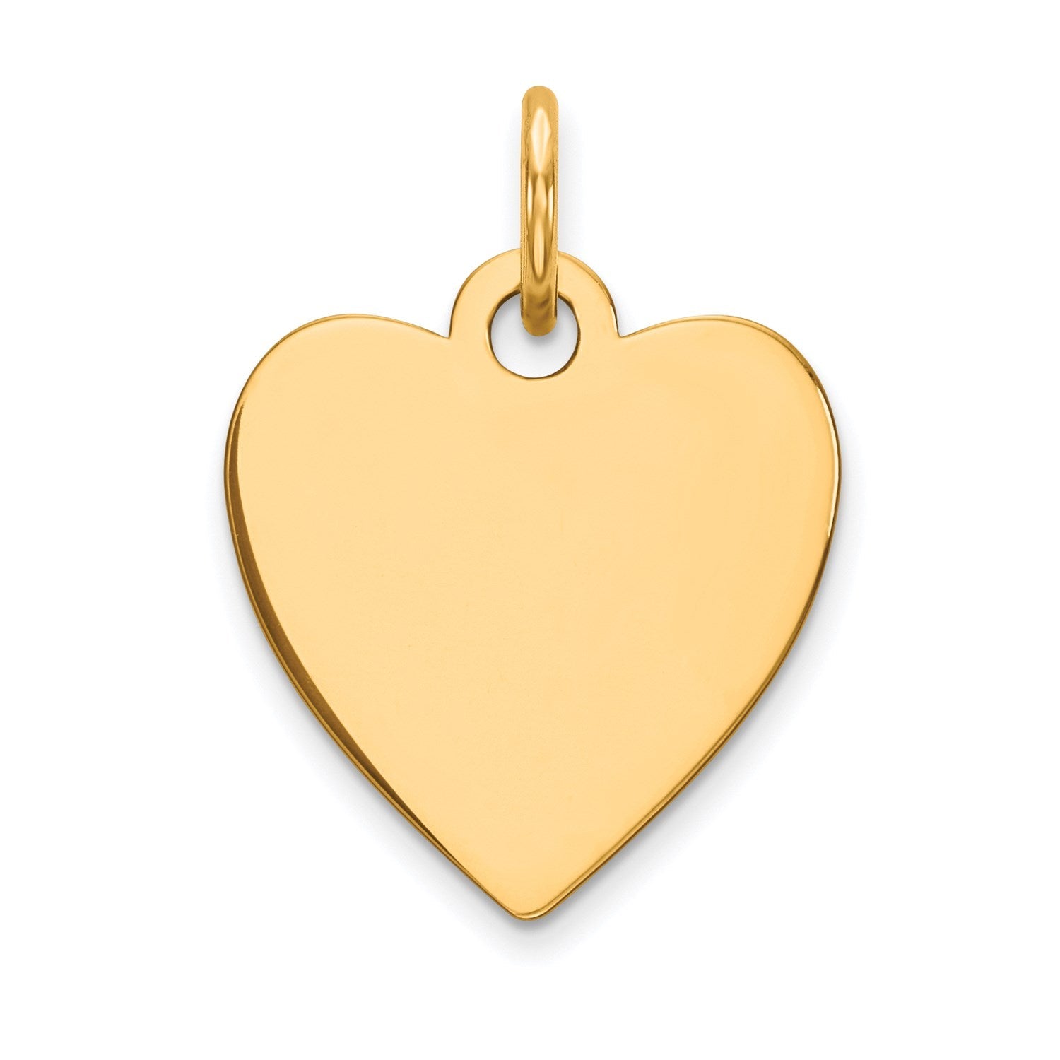14k Gold Heart Shaped Engravable Charm Pendant,14x15mm - JewelryAffairs