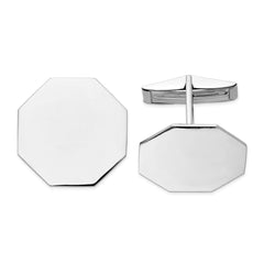 14k Real Gold WG Men's Octagonal Cuff Links - JewelryAffairs