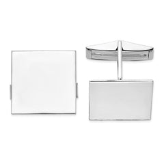 14k Real Gold WG Men's Square Cuff Links - JewelryAffairs