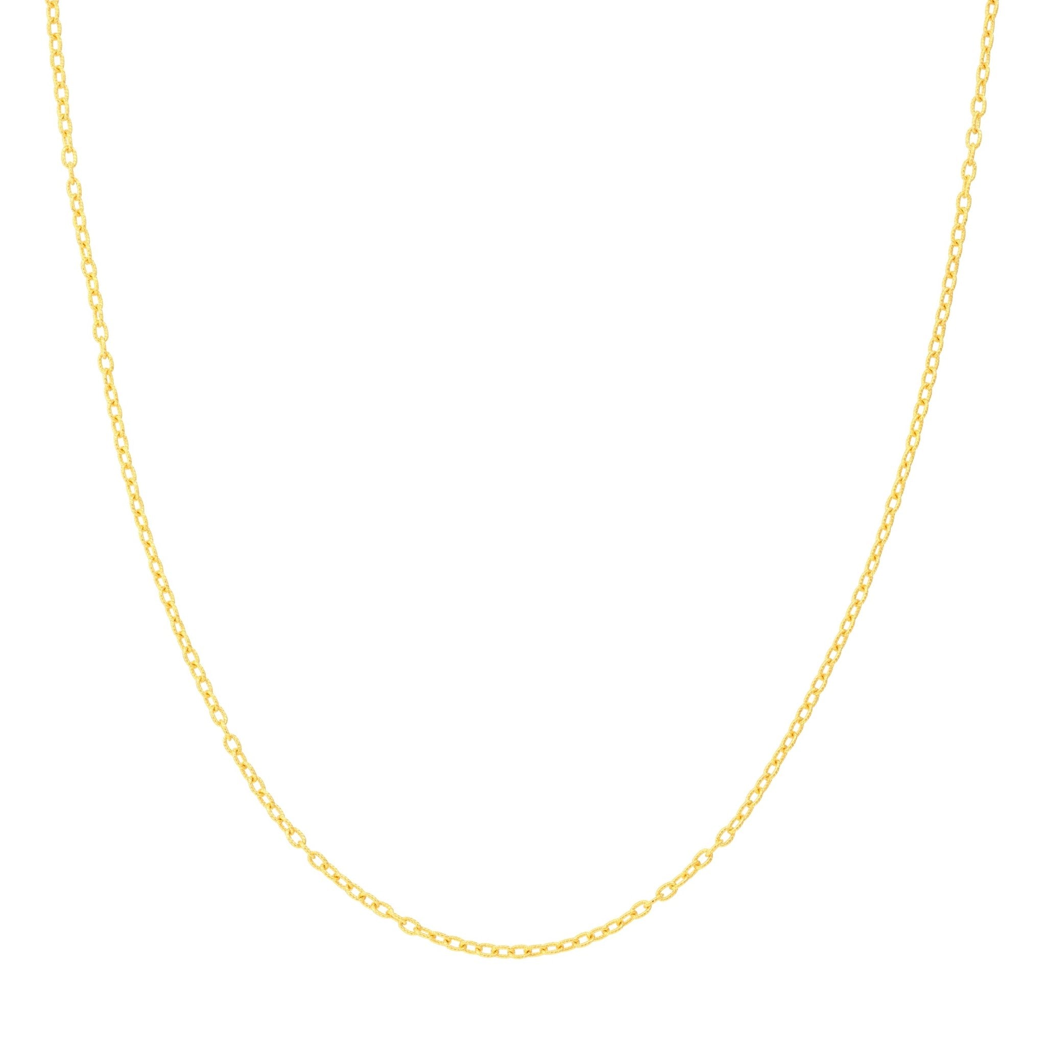 14k Real Solid Gold 1.90mm Rolo Chain Necklace - JewelryAffairs