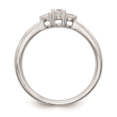 14k Real Solid White Gold 3 Stone 1/4 carat Round Diamond Promise Engagement Ring - JewelryAffairs