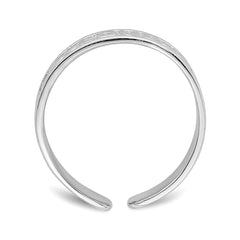 14K Real Solid White Gold Polished Love and Hearts Toe Ring - JewelryAffairs