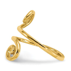 14K Real Solid Yellow Gold Swirl Toe Summer Ring - JewelryAffairs