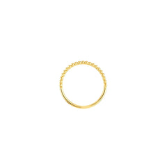 14k Real Yellow Gold Beaded Single Row Ring - JewelryAffairs