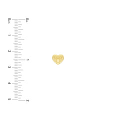 14K Real Yellow Gold Heart Pattern Stud Earrings, 8mm - JewelryAffairs