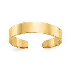 14k Real Yellow Solid Gold Adjustable Band Toe Summer Ring - JewelryAffairs