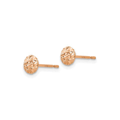 14K Rose Gold 5mm Diameter Puffed Circle Stud Earrings - JewelryAffairs