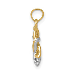 14K Two - Tone Gold Polished Star of David Pendant, 13mm - JewelryAffairs