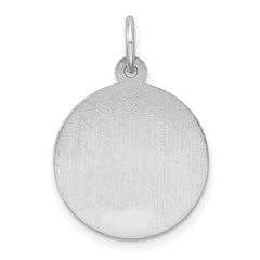 14k White Gold Red Enamel Medical Alert Disc Pendant, 15mm - JewelryAffairs