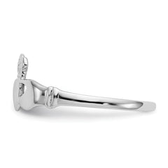 14k White Gold Women's Claddagh Ring, Size 6 - JewelryAffairs