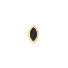 14k Yellow Gold Black Enamel Marquise Stud Earrings, 5mm - JewelryAffairs