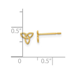 14k Yellow Gold Celtic Knot Post Stud Earrings, 5x6mm - JewelryAffairs