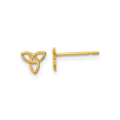 14k Yellow Gold Celtic Knot Post Stud Earrings, 5x6mm - JewelryAffairs