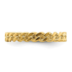 14k Yellow Gold Curb Chain Link Band Ring, Size 7 - JewelryAffairs