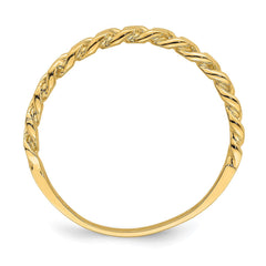 14k Yellow Gold Curb Chain Link Band Ring, Size 7 - JewelryAffairs