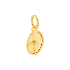 14K Yellow Gold Diamond Oval Pendant,15mm - JewelryAffairs
