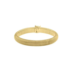 14k Yellow Gold Fancy Link Womens Bracelet, 7.25" - JewelryAffairs