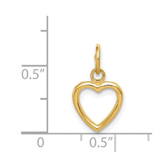 14K Yellow Gold High Polished Heart Pendant, 16x10mm - JewelryAffairs