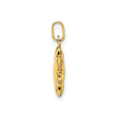 14k Yellow Gold High Polished Puffed Sun Pendant, 12mm - JewelryAffairs