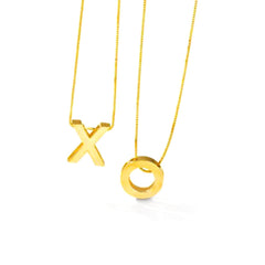 14k Yellow Gold Initial Letter Pendant Necklace, 18" - JewelryAffairs