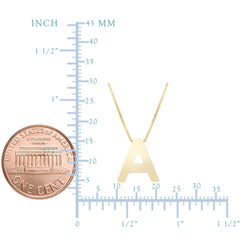14k Yellow Gold Initial Letter Pendant Necklace, 18" - JewelryAffairs