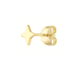 14k Yellow Gold North Star Stud Earrings,8mm - JewelryAffairs