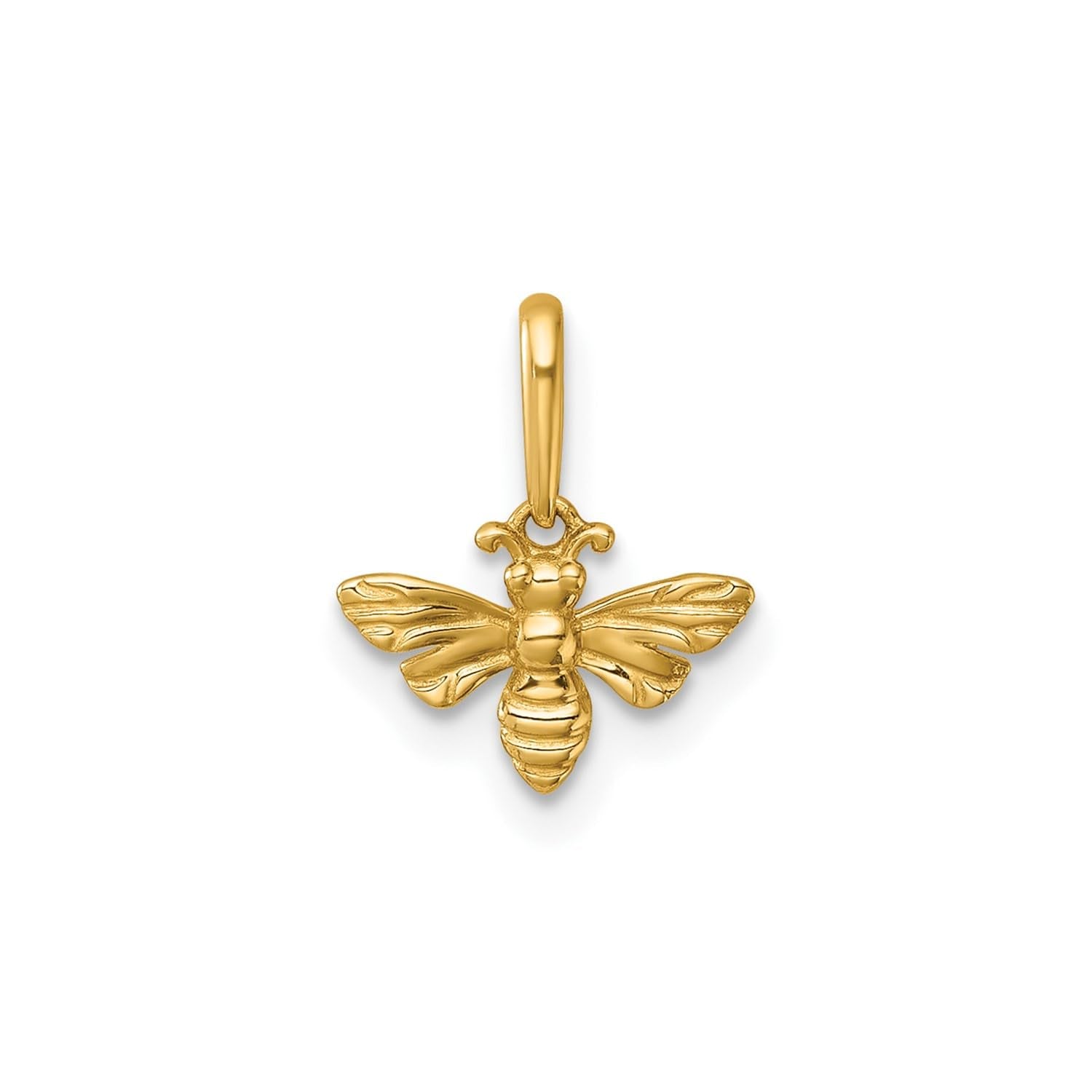 14k Yellow Gold Polished Bee Pendant, 12x10 mm - JewelryAffairs