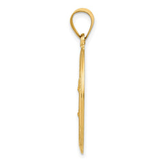 14K Yellow Gold Sacred Heart of Jesus Charm Pendant, 27x17mm - JewelryAffairs
