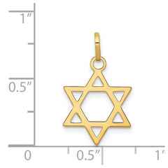 14k Yellow Gold Star of David Pendant Charm, 21x14mm - JewelryAffairs