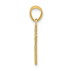 10k Yellow Gold Diamond Cut Cross Pendant, 20mm x 11mm