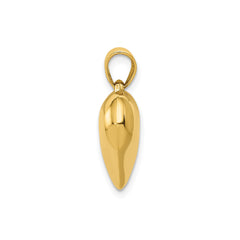 14k Yellow Gold Polished 3-D Puffed Heart Pendant Charm fine designer jewelry for men and women