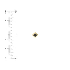 14k Yellow Gold Black Enamel Rhombus Stud Earrings, 5mm
