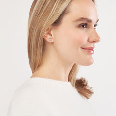 14k Gold Cat Stud Figure Earrings, 10mm