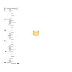 14k Gold Cat Stud Figure Earrings, 10mm