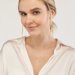 14k Yellow Gold Mini Star Of David Pendant Adjustable Necklace, 16" to 18"