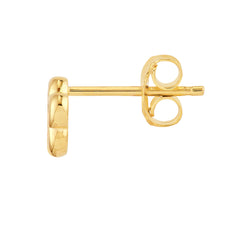 14k Yellow Gold Open Flower Stud Earrings, 6mm