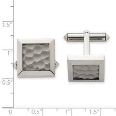 Chisel Titanium Polished and Hammered Cuff Links fine designer jewelry for men and women