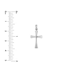 14K Yellow Gold Cross Pendant, Flared Edges, 1 Inch Length
