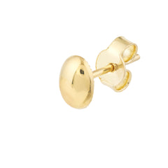 14k Yellow Gold Oval Dome Stud Earrings on Post Back, 8mm