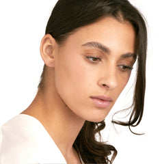 14K Yellow Gold Bar Stud Earrings, 6mm