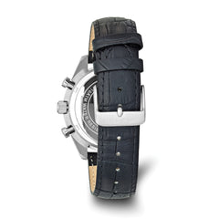 Chisel Mens Stainless Steel Black Leather Chronograph Watch