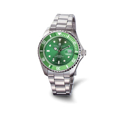 Charles Hubert Stainless Steel Green Dial/Bezel Men's Watch